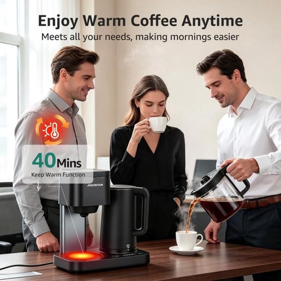 Filterkoffiezetapparaat 3-in-1 voor 1 3 l 8 kopjes 1600 W