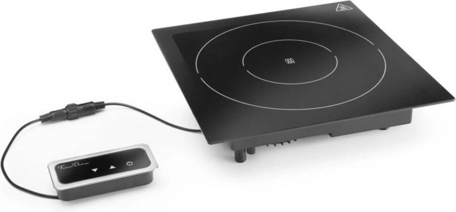 HENDI Fine Dine Inductie warmhoudplaat – zwart kristalglas – 1000W – inbouw – 350x397x85 mm