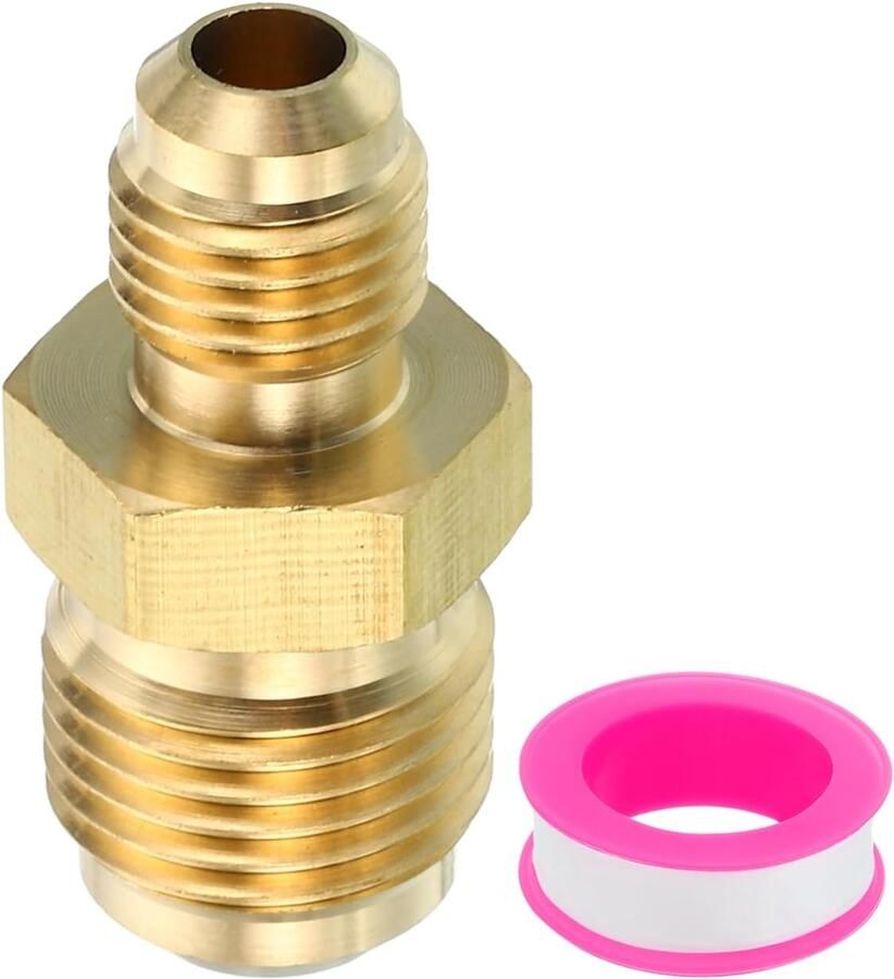 Flare Connector 1 4 Inch x 3 8 Inch Messing Adapter SAE 45 Graden Flare Voor Air Gas Lijn Koeling m-winkel