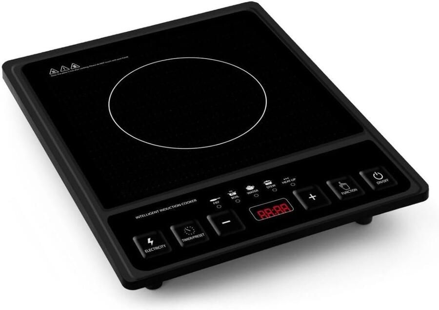 FlexVer Inductie Kookplaat Vrijstaand Fornuis Camping 2000 Watt Zwart