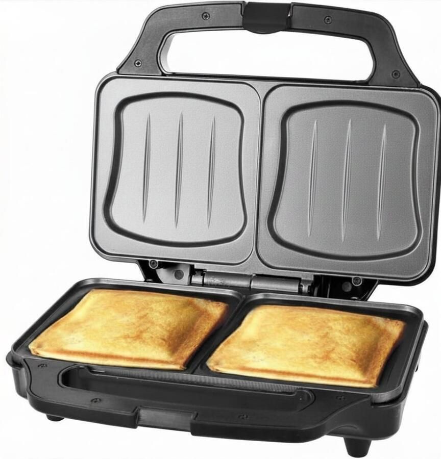 FlexVer Tosti Apparaat Contact Grill Ijzer 900 Watt Zwart