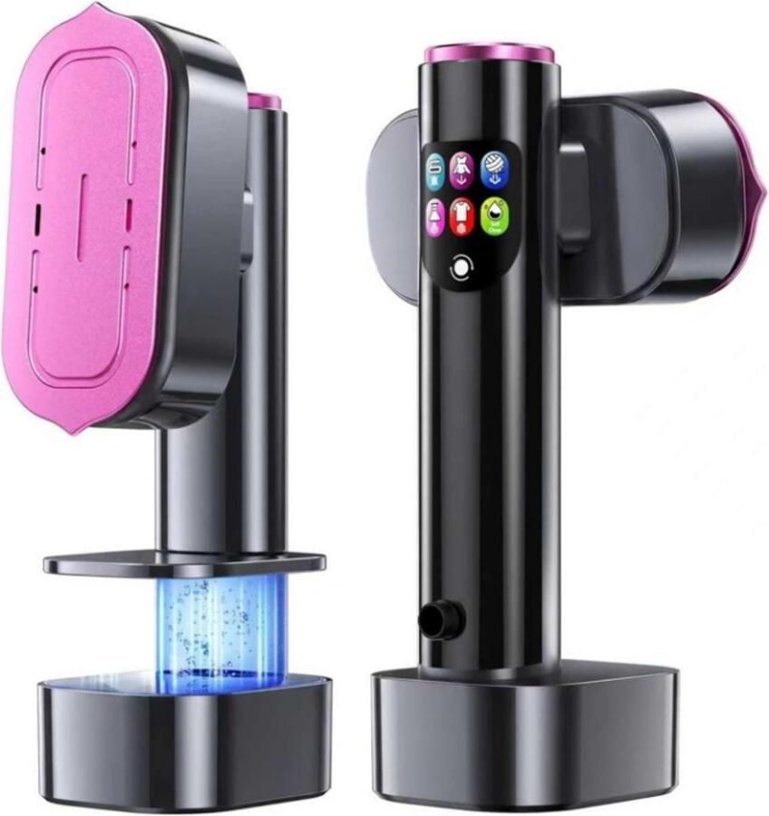 Flintry Draagbare Kledingstomer met LED‑Display 2‑in‑1 Handstrijkijzer 10 Seconden Snel Opwarmen Compacte Reisstomer Voor Thuis en Op Reis Rimpelverwijderaar Voor Alle Soffen
