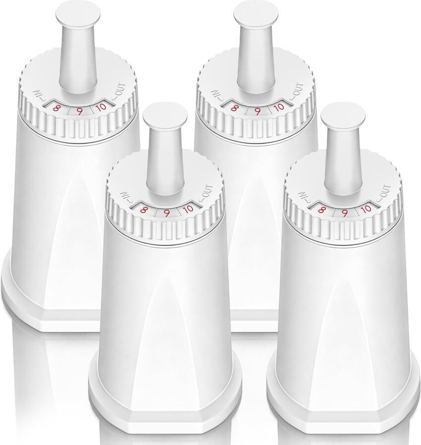Flintry Waterfilter Set van 4 Geschikt voor Sage & Breville Espresso Koffiemachines Vervangt ClaroSwiss BES008 SES008 Geschikt voor Barista Touch Pro Oracle & Dual Boiler Wit