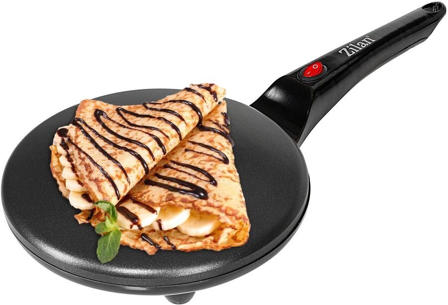 Floria Crêpe Maker ZLN7910 – Elektrische Pannenkoeken & Crêpemaker – 20 cm – 600-700 W – Anti-aanbaklaag – Zwart
