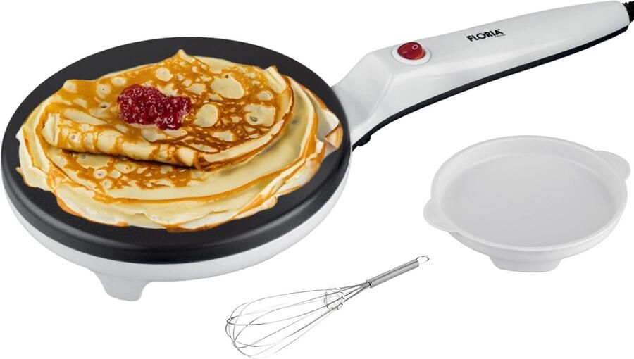 Floria Crêpe Maker ZLN7911 – Elektrische Pannenkoeken & Crêpemaker – 20 cm – 600-700 W – Anti-aanbaklaag – Wit