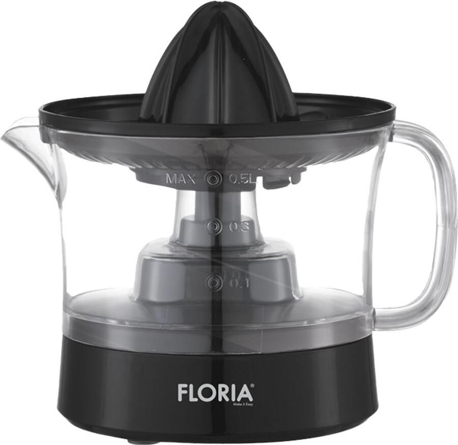 Floria Elektrische Citruspers – 0 5 L Sapcentrifuge & Sinaasappelpers – Anti-Drup Kan & Omkeerbare Perskegel – Snel & Eenvoudig Vers Sap Thuis