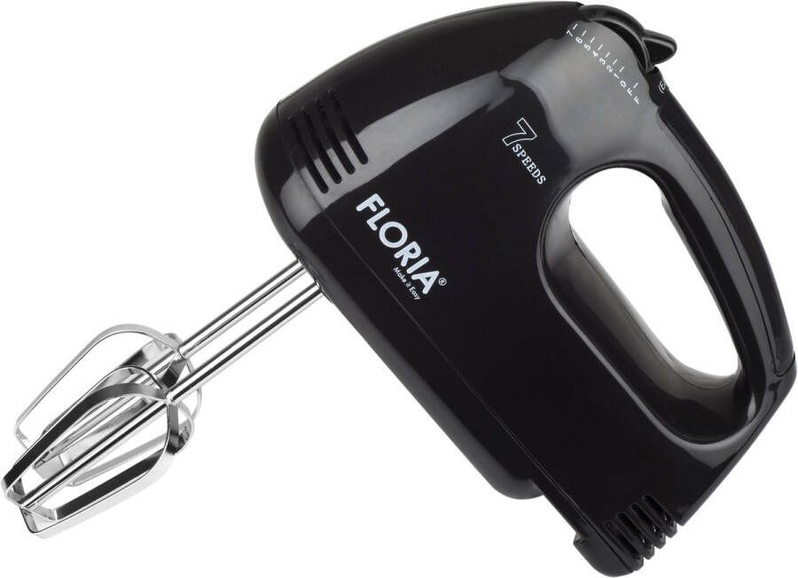 Floria Handmixer ZLN7567 – 150W – 7 Snelheden – Inclusief Gardes & Deeghaken – Zwart
