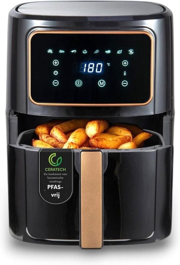 RONN Airfryer XXL Mini-oven Heteluchtfriteuse Zwart 36cm x 40cm x 36cm