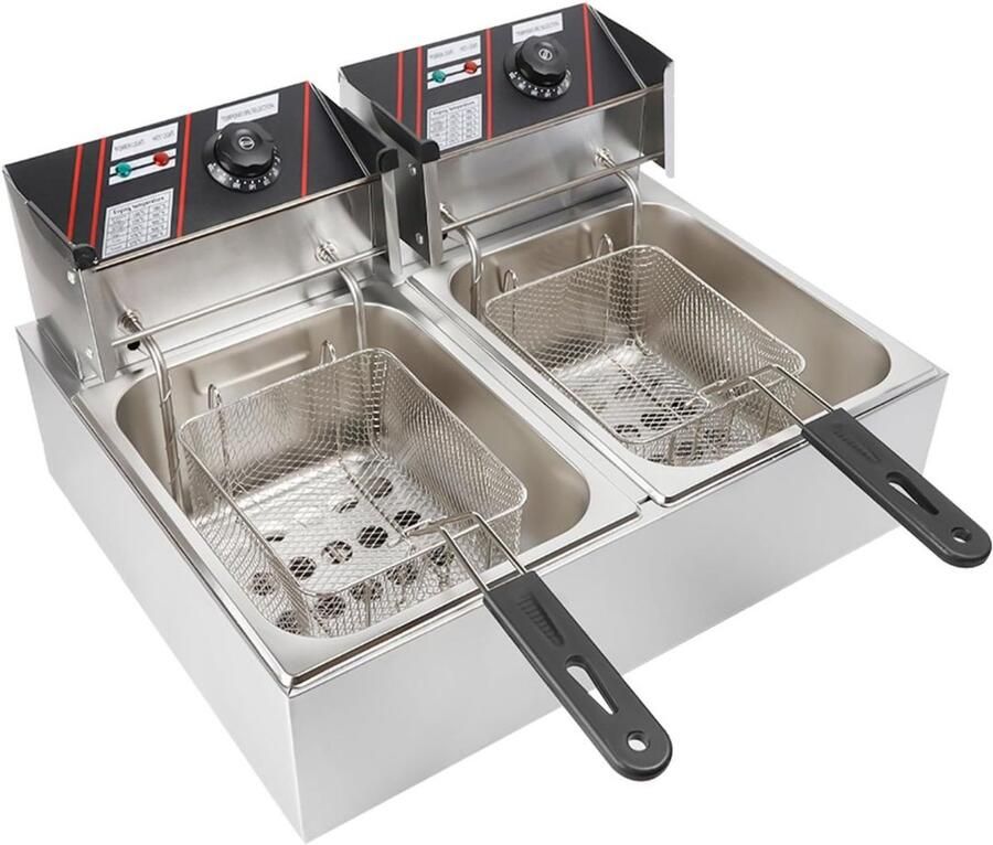 Florixa Frituurpan dubbel Frituurpan -Zilver ‎44cm x 55cm x 30cm