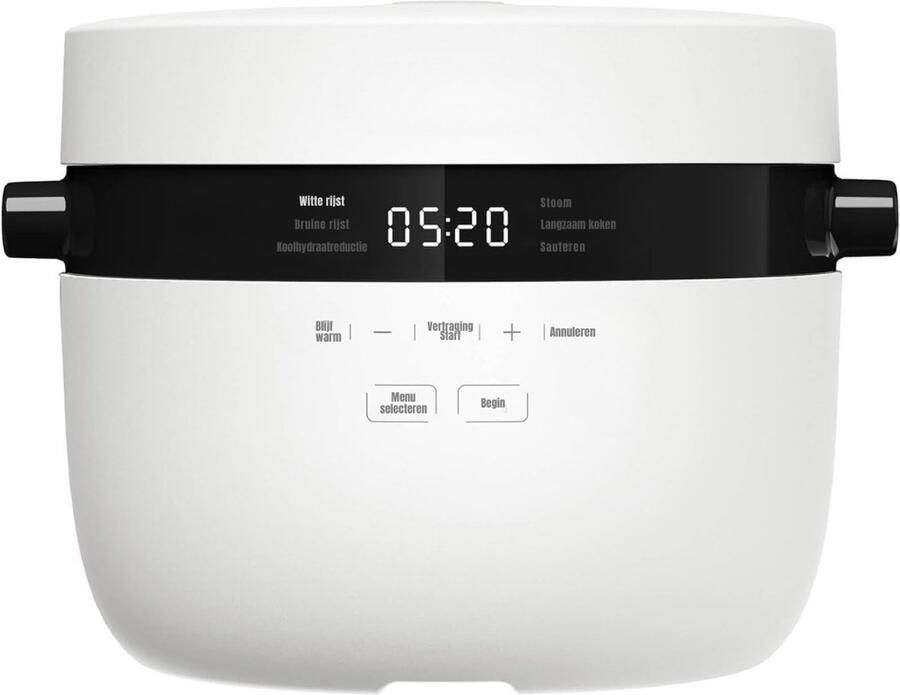 Nexvo Rijstkoker Koker Stoompan met Keramische Kom LED-display Wit ‎‎22cm x 29cm x 28cm