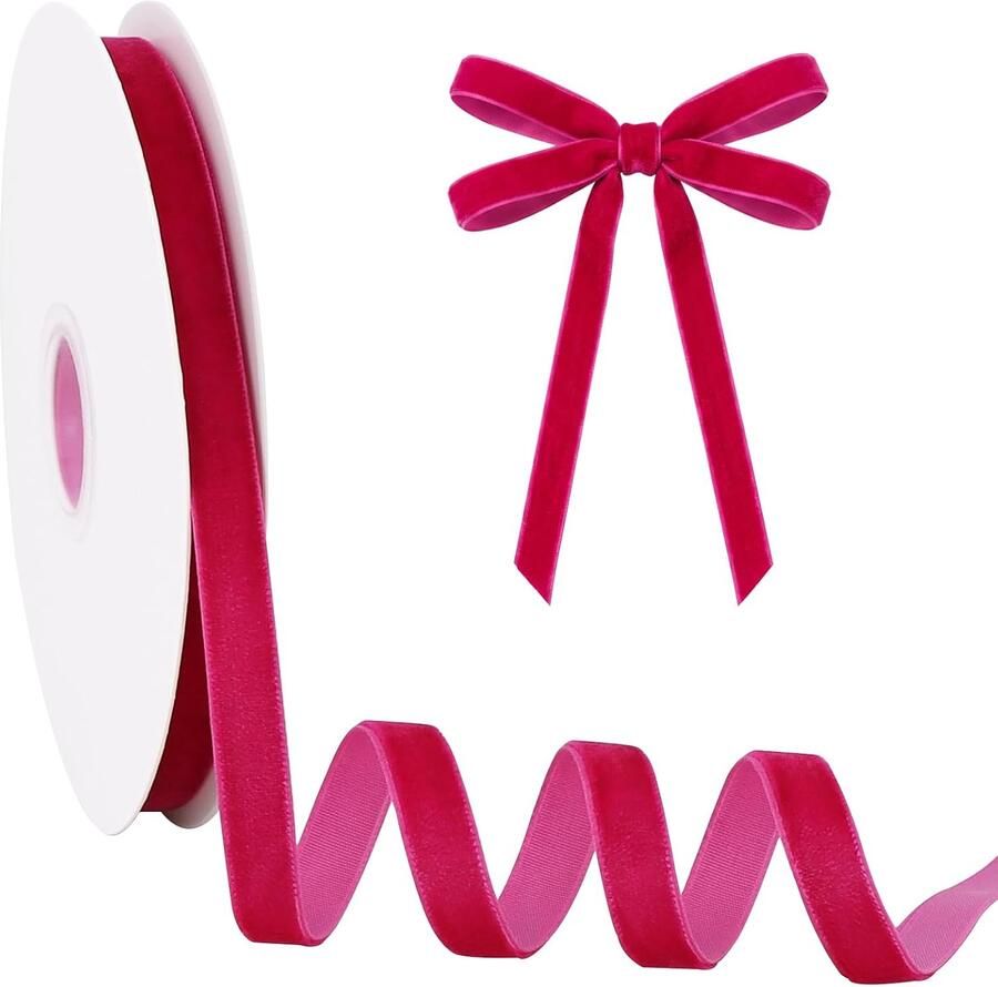 Fluwelen lint 1 cm x 9.14 m