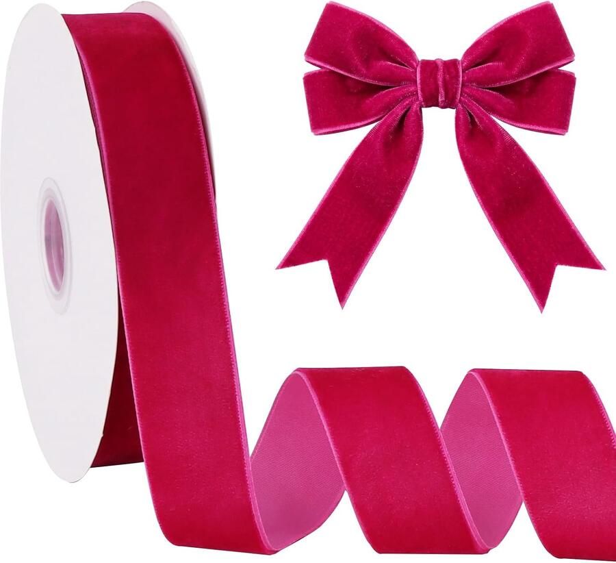 Fluwelen lint 2 5 cm x 9 14 m