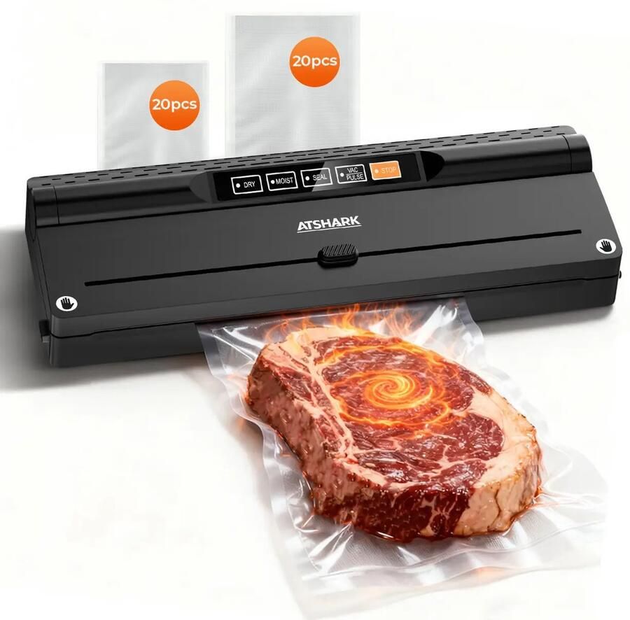 FluxGoods Vacuüm Sealer Machine – 5-in-1 Hogedruk Vacuümmachine – Inclusief 40 Vacuümzakken – Vershouder voor Voedsel