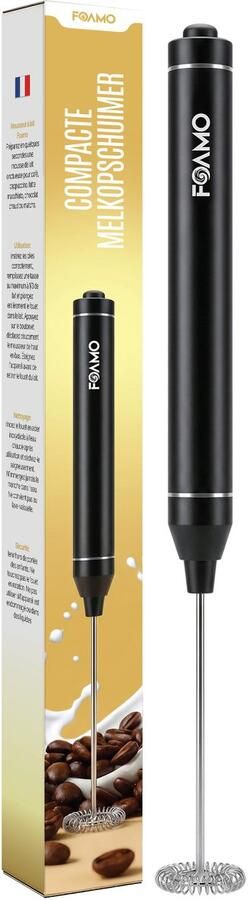 Foamo Melkopschuimer Compact Elektrische Melkopschuimer op Batterijen Handmatig Draadloos Milk Frother voor Warme en Koude Melk