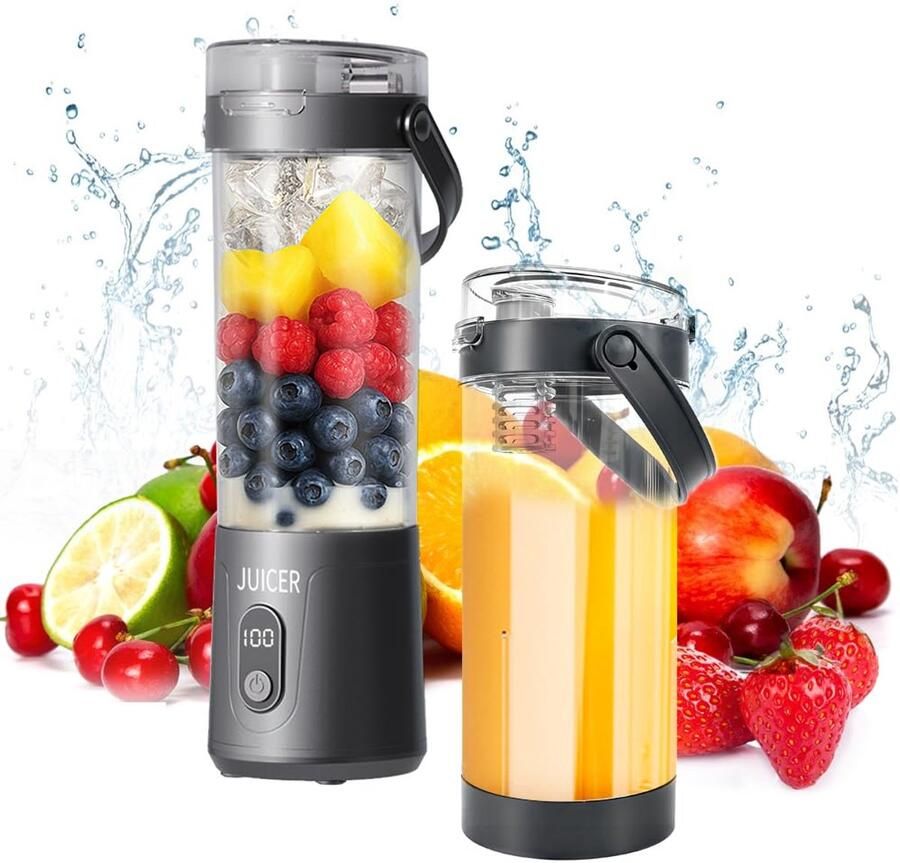 Fokelyi Draagbare Blender Oplaadbare Blender to Go Draadloos Smoothie maker To-Go beker Bekers