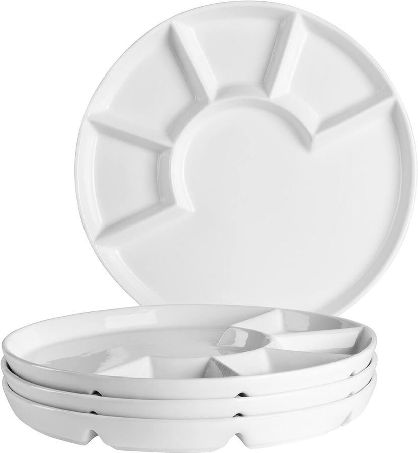Fondueset 4 borden Porselein 24 cm