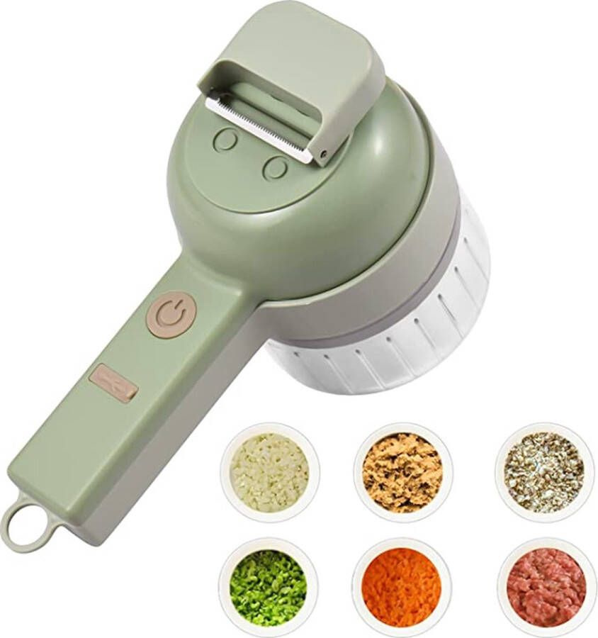 Food Chopper groentehakker elektrische groentehakker draagbare elektrische groentesnijder USB oplaadbare Knoflooksnijder hakmolen elektrische hakmolen 4 in 1 groentesnijder