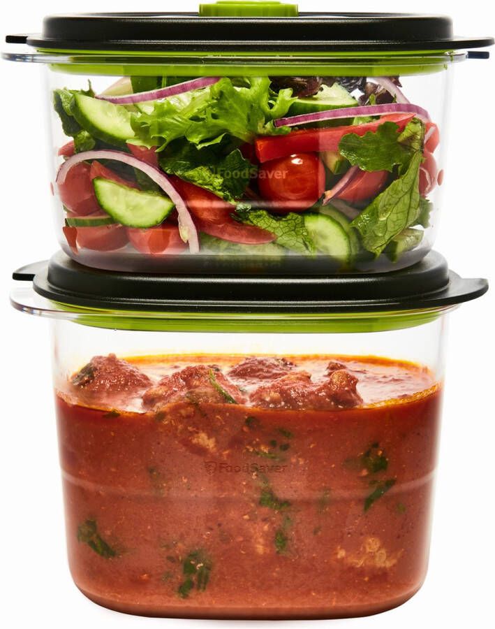Foodsaver Fresh 2.0 Vershouddozen 2 Stuks 700 ml en 1.2 Liter