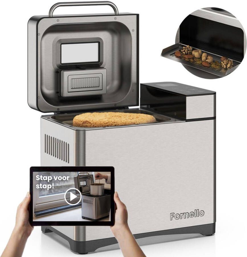 Fornello Supremo Broodbakmachine Uitlegvideo s PFAS vrij Keramisch Broodmachine Glutenvrij