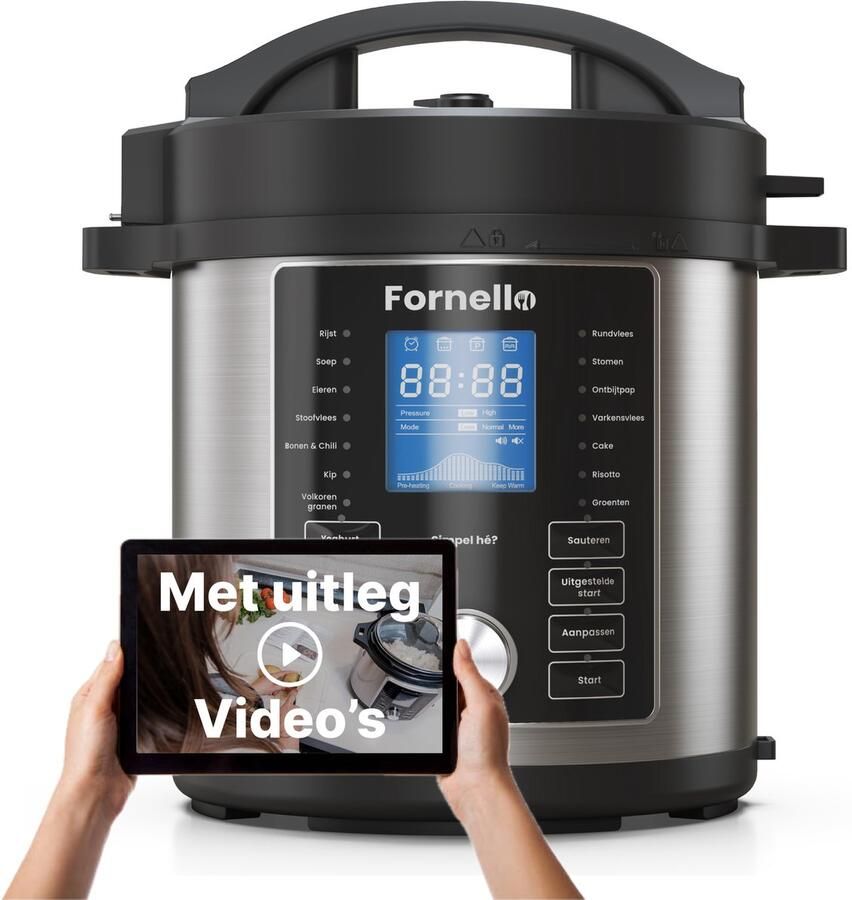 Fornello Rijstkoker met stomer Keramisch Inc. Uitlegvideo's PFAS vrij Rice cooker