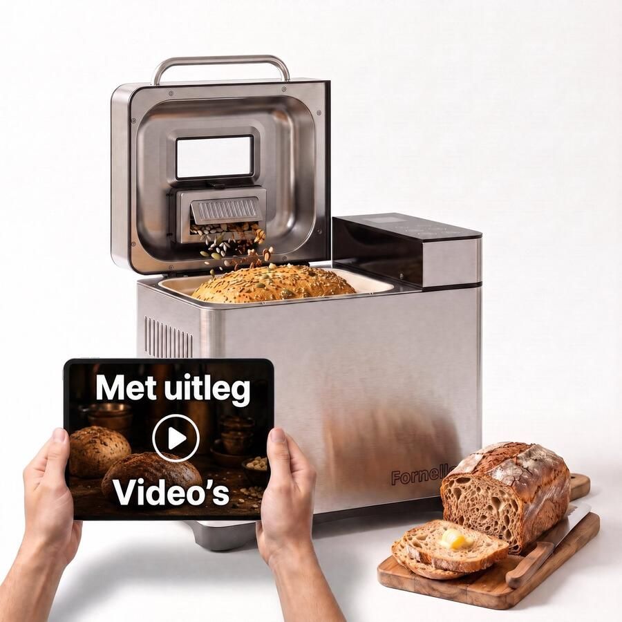 Fornello Supremo Broodbakmachine Uitlegvideo s PFAS vrij Keramisch Broodmachine Glutenvrij