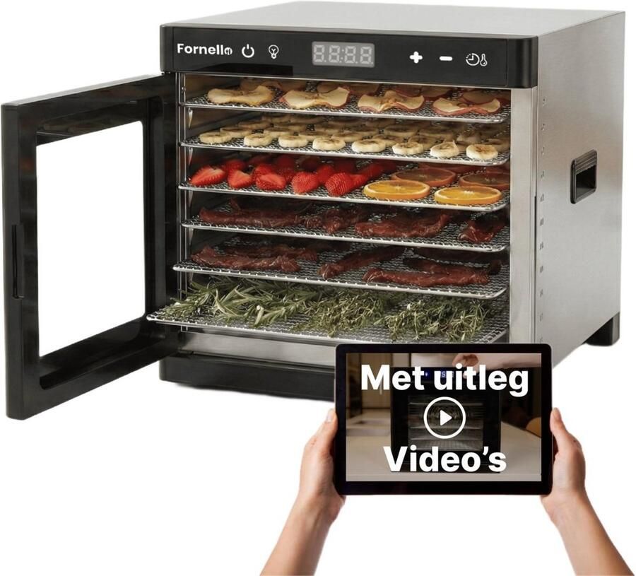 Fornello Voedseldroger Inc. Uitlegvideo's Droogkast Droogmachine Dehydrator Droogoven - Foto 2