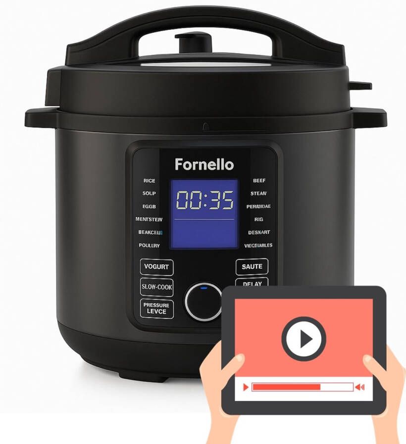 Fornello Multicooker 6L Slowcooker met Timer & Kookboek Rijstkoker Pressure Cooker - Foto 2