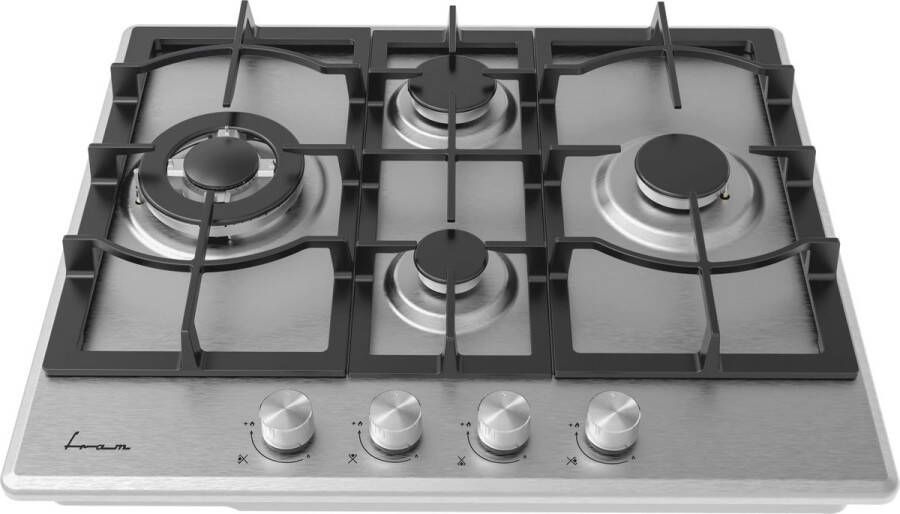 Fram FBH-M4IWF-SS Inbouw Gaskookplaat – 60 cm – 4 Branders – Wok – Elektronische Ontsteking – 5 Jaar Garantie – Zilver - Foto 2