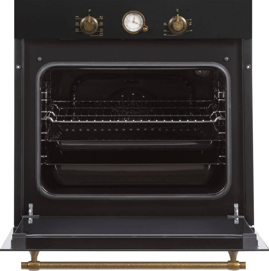 Fram FBO-S607GCAR-RBK – Inbouw Oven – 60 L – 7 kookfuncties – Retro design – Analoge timer – Grillfunctie – Energieklasse A – 5 Jaar Garantie – Zwart - Foto 2