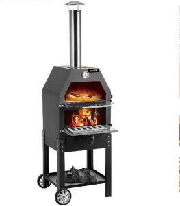 Fred . Draagbare RVS Pizza Oven voor Camping Tuin & Outdoor 30cm Houtgestookt