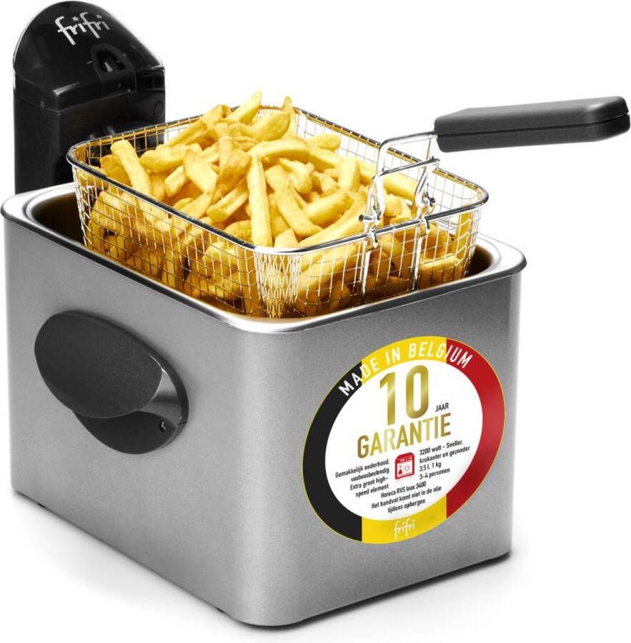 FriFri 3532RVS Frituurpan 3 5L 3200W 1kg friet 10 jaar garantie RVS - Foto 2