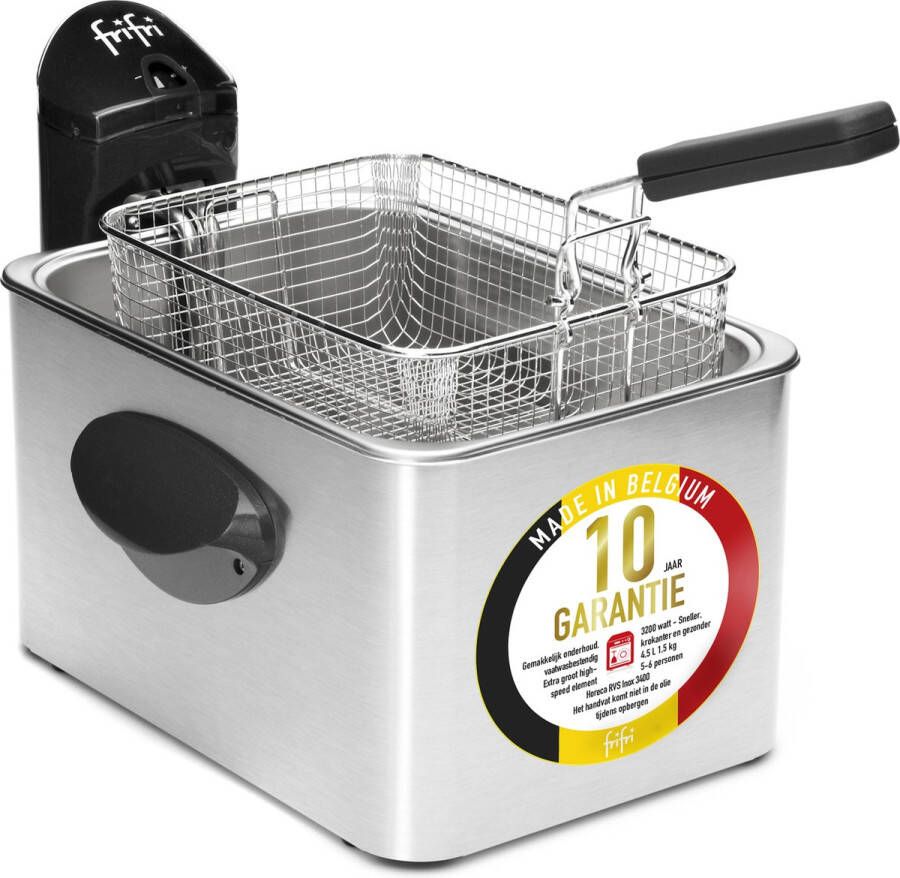 FriFri 5848 DuoG&V Frituurpan 4 5 liter 3200W Koolstof geur- en vetfilter Aluminium 10 jaar garantie