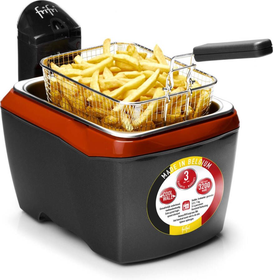 FriFri 905RR HSC1500 High Speed 3200 Watt koude zone cool wall 3L friteuse met XL vierkantemand zwartro