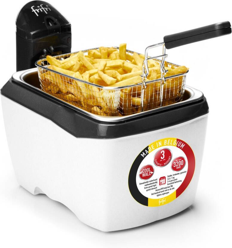 FriFri 905W Frituurpan friteuse 3 5 liter koude zone 3200 Watt 1 kg friet 3 jaar garantie wit - Foto 2