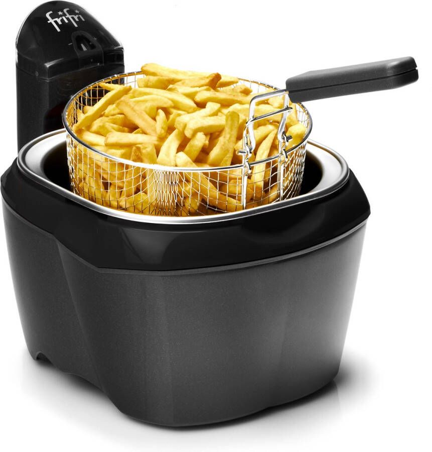FriFri 918 Frituurpan friteuse 3 liter koude zone 3200 Watt 1 kg friet zwart 3 jaar garantie