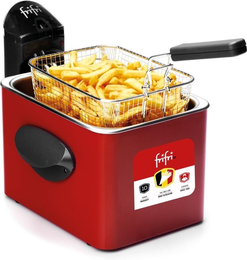 FriFri Expert Duofil F1905RDUO Frituurpan 3 5L 3200W DUOFIL Anti-Geur-Vet Filter Metalen Behuizing Koude Zone Made in Belgium