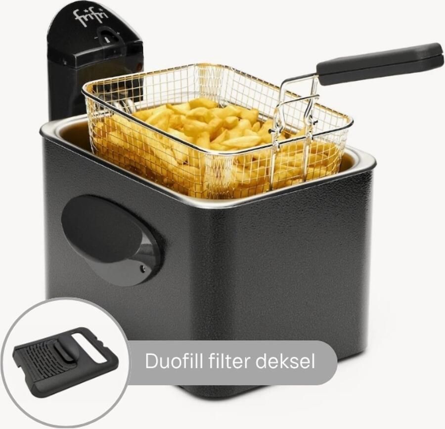 FriFri Expert Duofil F1905ADUO Frituurpan 3 5L 3200W DUOFIL Anti-Geur-Vet Filter Metalen Behuizing Koude Zone Made in Belgium - Foto 2
