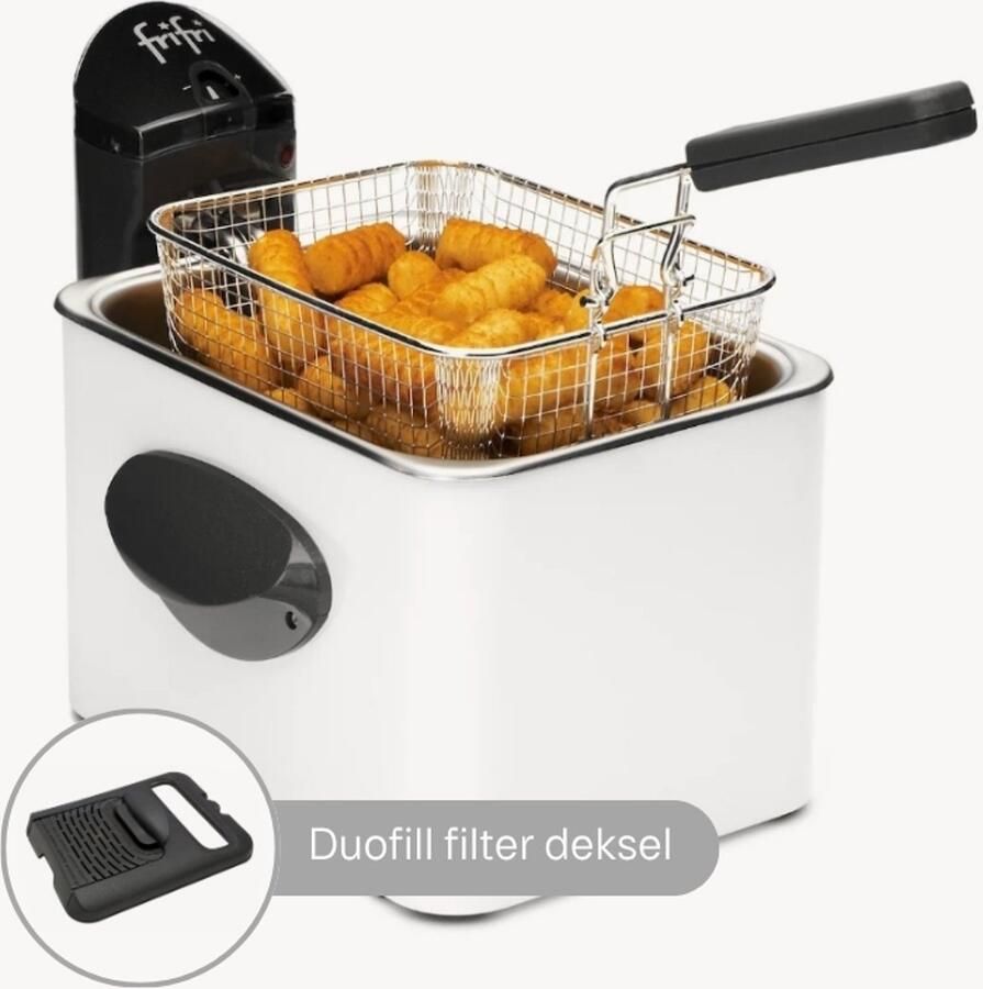 FriFri Expert Duofil F1905BDUO Frituurpan 3 5L 3200W DUOFIL Anti-Geur-Vet Filter Metalen Behuizing Koude Zone Made in Belgium