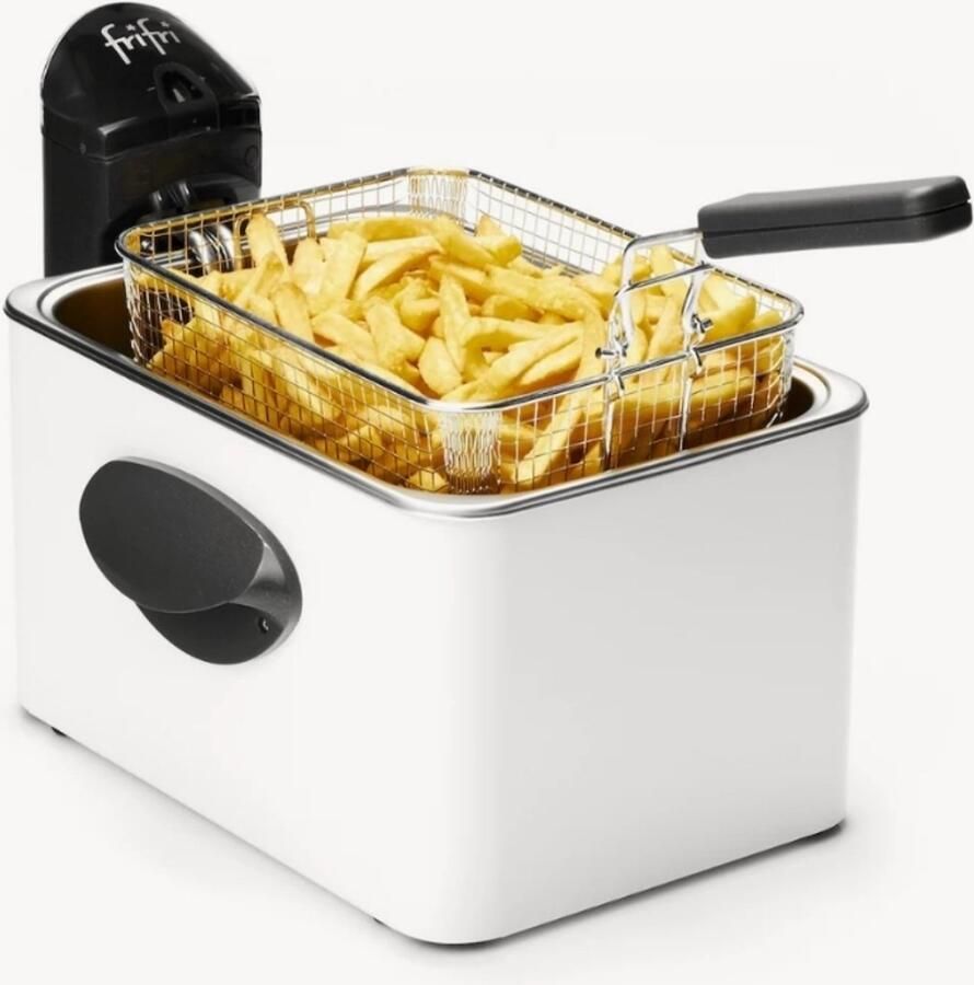 FriFri Expert F1905B Frituurpan 3 5L 3200W Koude Zone Technologie RVS Kuip Voor max 1 kg Friet 10 Jaar Garantie Wit Made in België