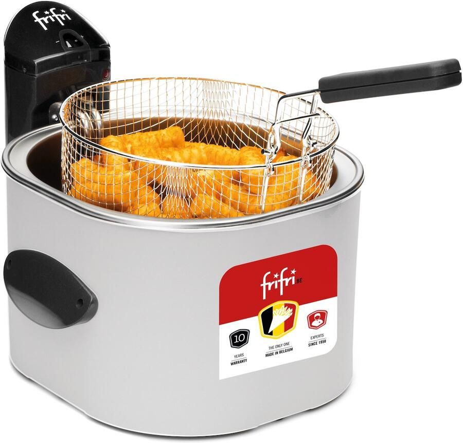 FriFri Tradition F4028 Frituurpan 4L 3200W Koude Zone Technologie RVS Kuip Voor 1.5kg Friet 10 Jaar Garantie Made in België