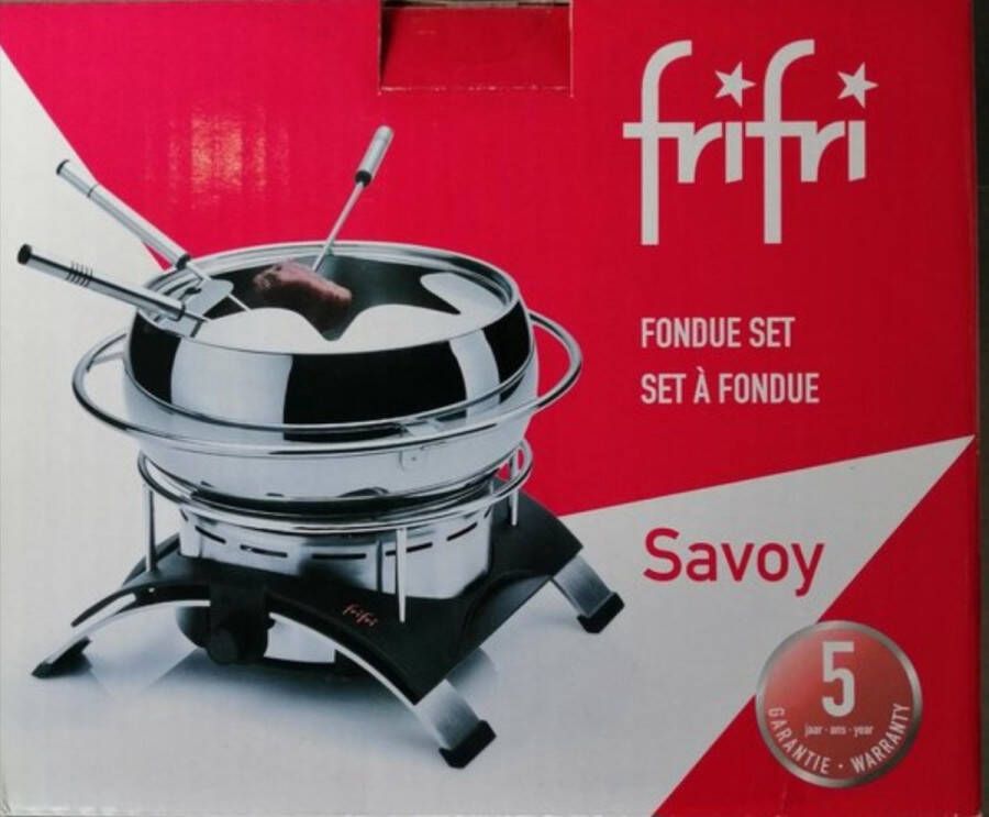 FriFri Savoy Inox Elektrische Fondueset 6 Fondue vorkjes 6 Personen 1100 Watt 1.5L Regelbare Temperatuur