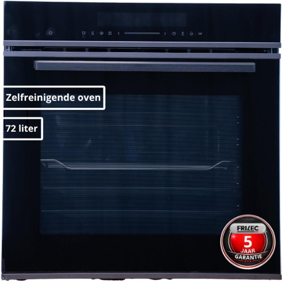 Frilec HAMBURG8049 60 cm Inbouwoven 72 Liter Zelfreinigend Touchdisplay Zwart Pyrolyse