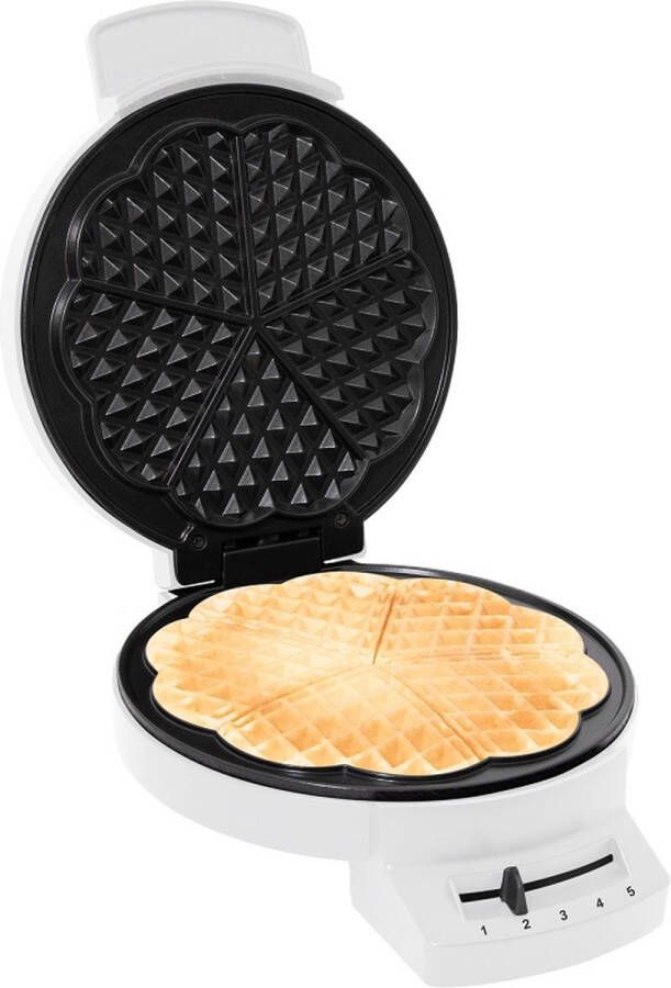 Fritel A202 Hartjeswafelijzer – Wafelbakker Wafelpers Diameter 20 cm Vaste bakplaten PFAS-vrij Wit