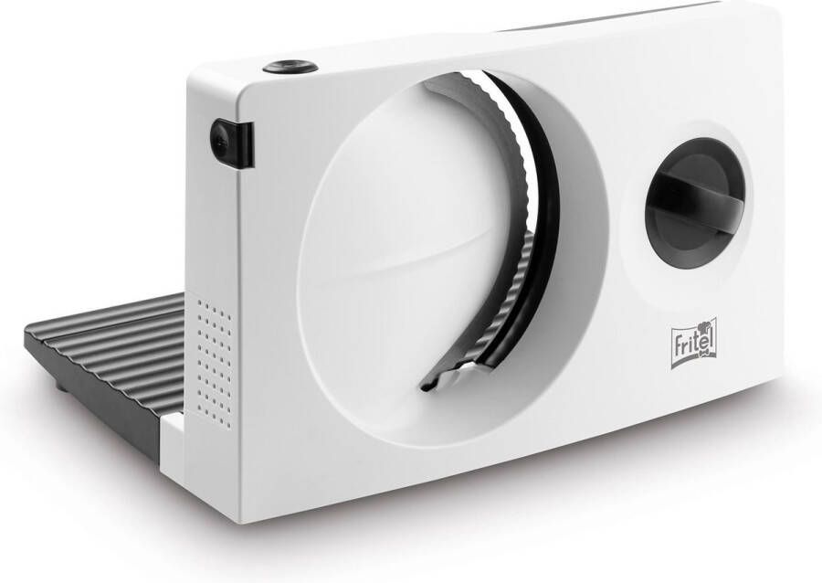 Fritel Broodsnijmachine SL 3070 Broodsnijder Broodmachine 0-15mm Ø 17cm 100W Gekarteld Mes Dichtklapbaar Wit