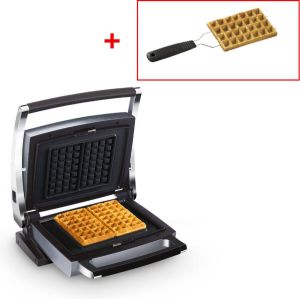 Fritel CW 2438 Combi wafelijzer 4x7 Belgische wafels + GRATIS Wafelvork