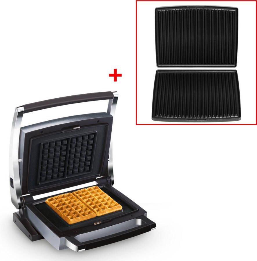 Fritel CWT 2438 Combi wafelijzer 4x7 + Extra set teppanyaki bakplaten 1600 W