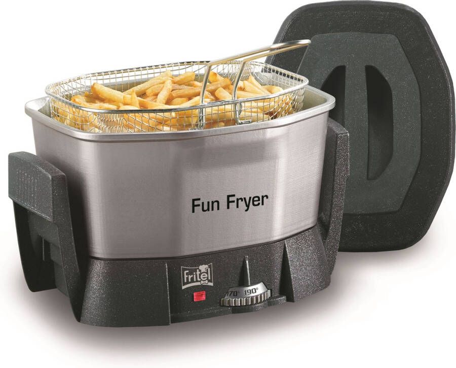 Fritel Fun Friteuse FF 1200 Snack Frituurpan Fondue + Friteuse 1 5L 1400W Antistofdeksel 2 tot 6 Pers.- PFAS-vrij - Foto 2