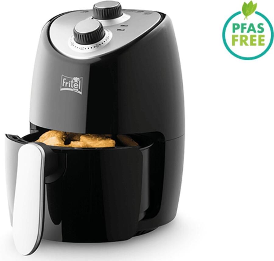 Fritel Airfryer SnackTastic 4202 Compacte Heteluchtfriteuse 1 tot 2 Pers. Ideaal voor Kleine portie's Hetelucht friteuse Singles & Studenten PFAS-vrij Zwart 2 L 1000W - Foto 2