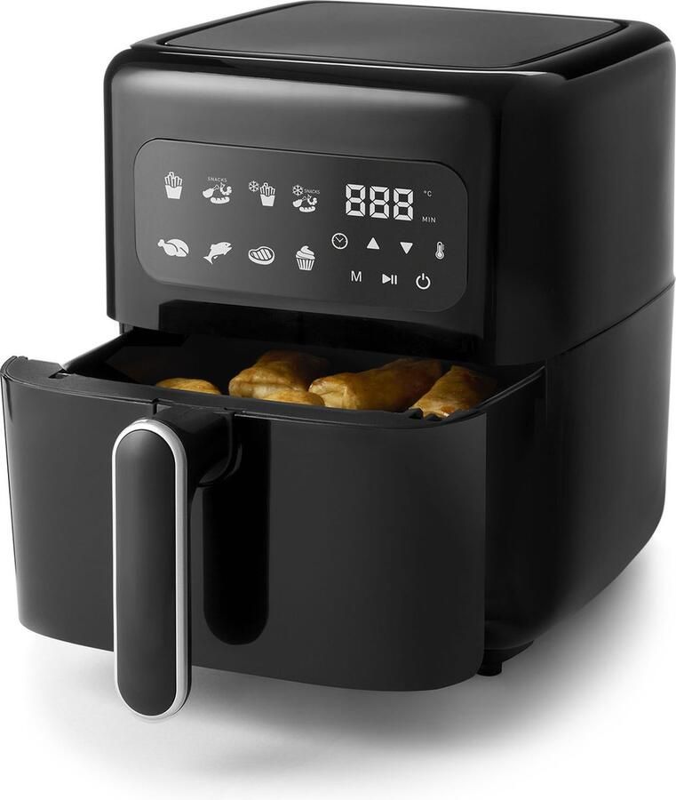 Fritel Airfryer SnackTastic 4303 – Heteluchtfriteuse 2 8L – 1200W – 8 Programma s – Digitaal Touchscreen – Voor 1-2 Personen – Vaatwasserbestendig – Compact Formaat – Zwart
