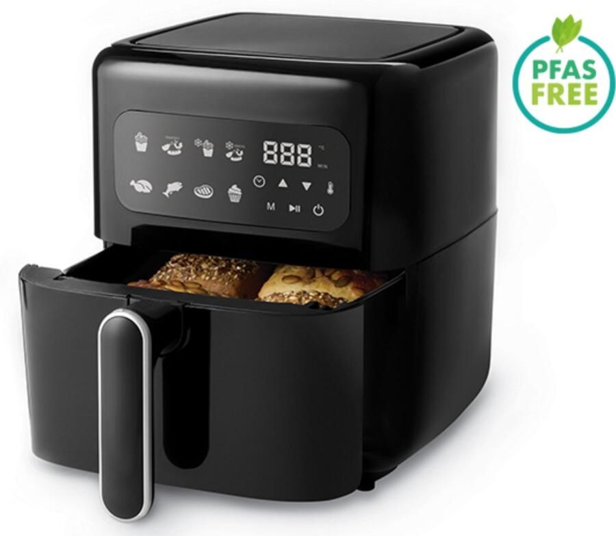 Fritel Airfryer SnackTastic 4303 – Heteluchtfriteuse 2 8L – 1200W – 8 Programma s – Digitaal Touchscreen – Voor 1-2 Personen – Vaatwasserbestendig – Compact Formaat PFAS-vrij – Zwart